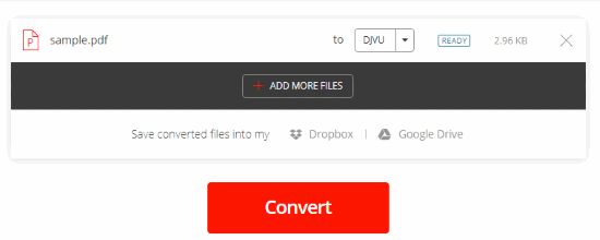 Online PDF to DJVU converter