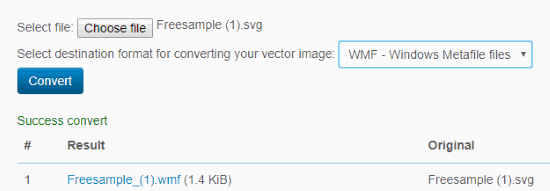 Online SVG to WMF converter