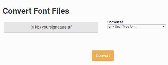 Online TTF to OTF converter