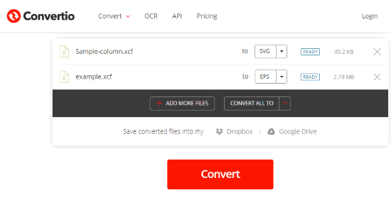 Online XCF to SVG converter