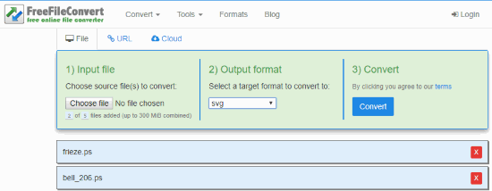 Online convert PS to SVG file