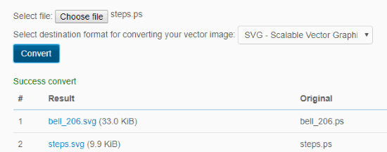 Online convert PS to SVG file
