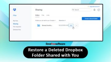 Restore a deleted Dropbox folder shared with you