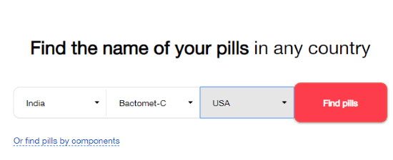 Select the country and the pill name