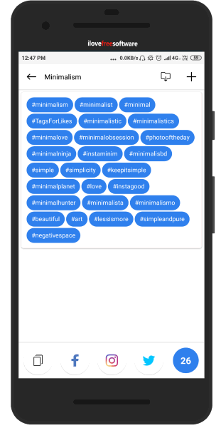 Twitter hashtag generator Android app