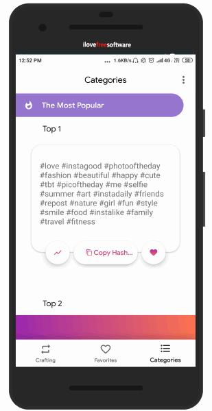 Twitter hashtag generator Android app