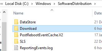 access softwaredistribution folder
