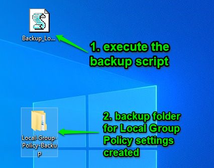 create backup for local group policy settings