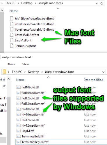 mac font files converted to windows font