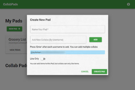 create shared list for online collaboration