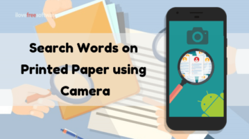 Free Android Apps to Search Words on Printed Paper using Camera
