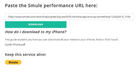 download song from Smule