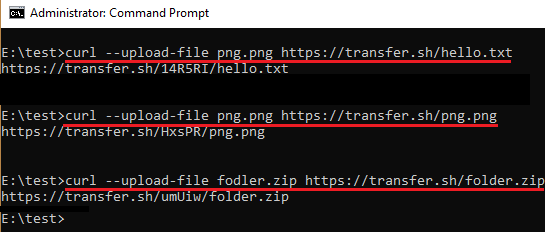 transfer files from command line for sharign in action