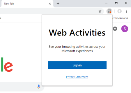 sync web activities with Windows Timeline