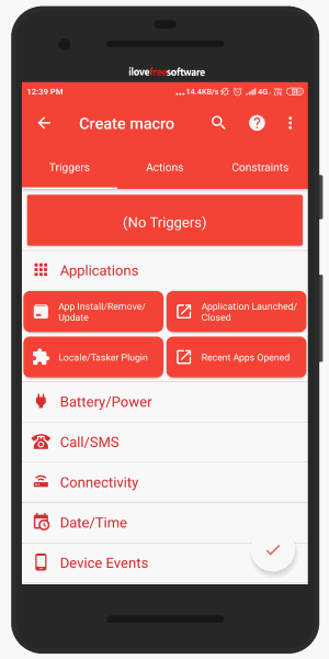 Add triggers by launching application