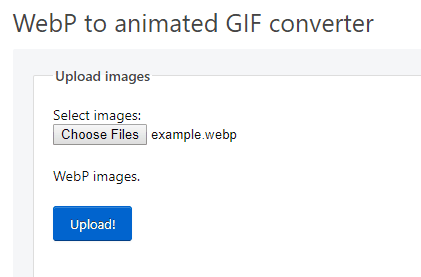 Convert WebP to GIF files online