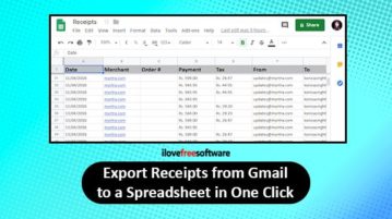 Export receipts from Gmail to a Spreadsheet in one click