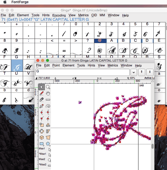 FontForge Font Editor MAC