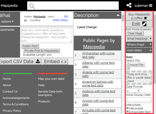 Mapipedia create your own datasets