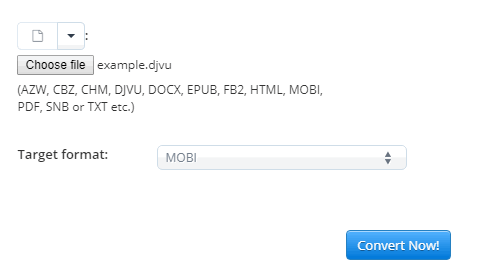 Online DJVU to MOBI file converter