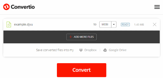 Online DJVU to MOBI file converter