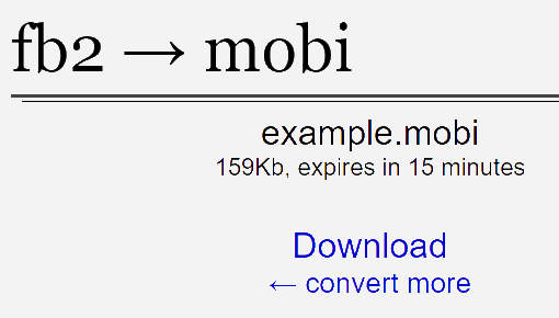 Online FB2 to MOBI converter