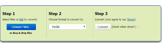 Online FB2 to MOBI converter