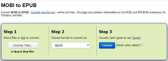 Online MOBI to EPUB Converter