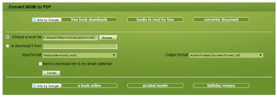 Online MOBI to PDF converter