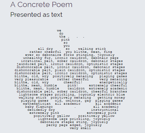 Online concrete poem maker