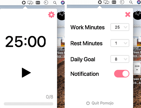 Pomojo free pomodoro app for macos