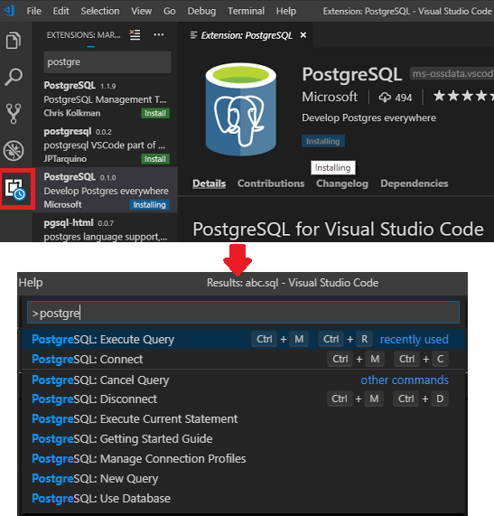 PostgreSQL extension in marketplace