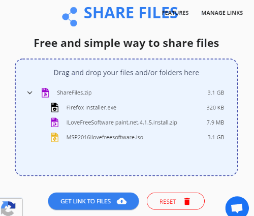ShareFiles website