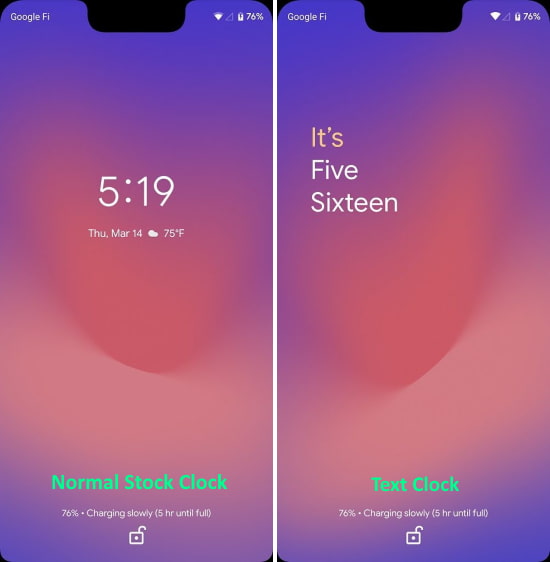 android q lockscreen options