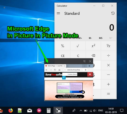 microsoft edge visible in picture in picture mode