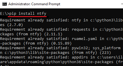 pip install ntfy