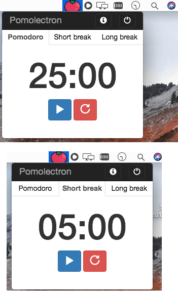 pomolectron pomodoro menu bar app