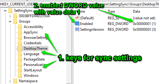 sync settings keys
