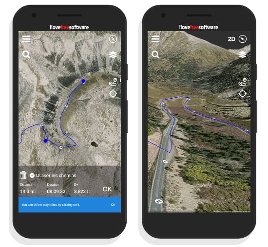 3D gps app for to plan, record, map outdoor activities