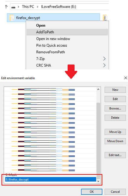 Add to path from right click menu in action