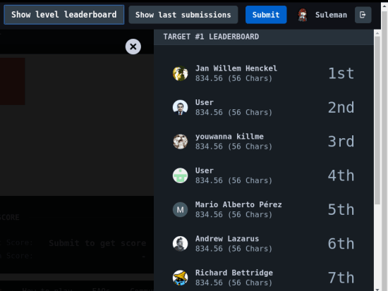 CSS Battle leader board