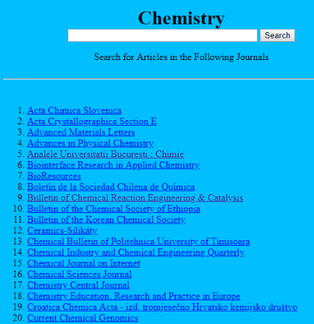 Chemistry search engine
