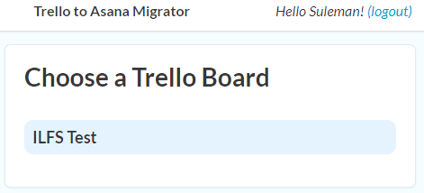 Choose a Trello board