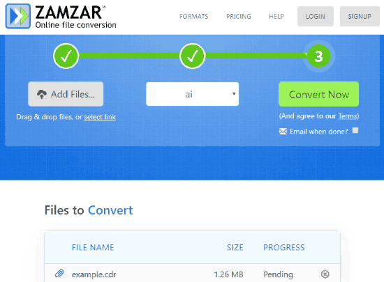 Convert CDR to AI