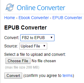 Convert FB2 to EPUB