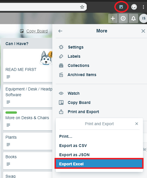 Export for Trello in action