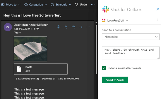 How to Forward Outlook Emails and Attachments to Slack