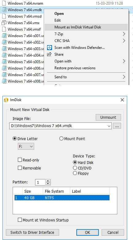 ImDisk mount vmdk