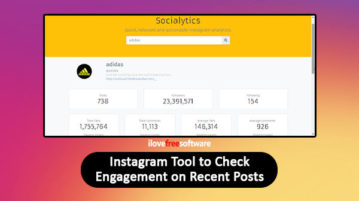 Instagram tool to check engagement on recent posts