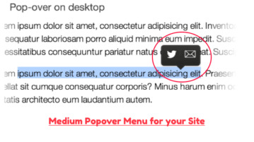 Medium Popover menu for your site